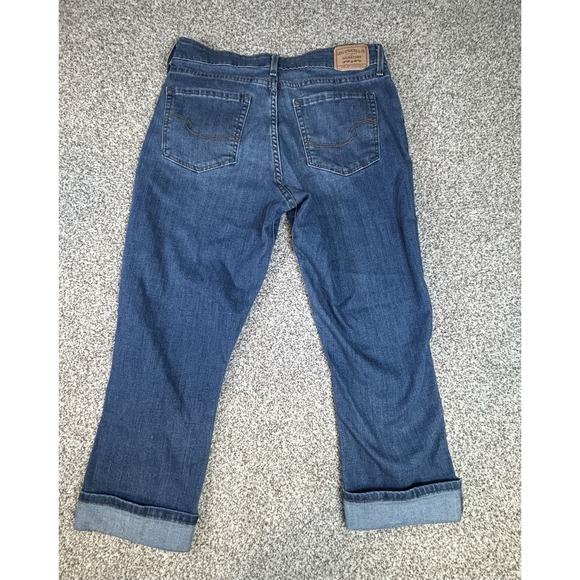Signature Levi Strauss Medium Wash Cuffed Mid-Rise Capri Jeans Sz 6 - Picture 10 of 11